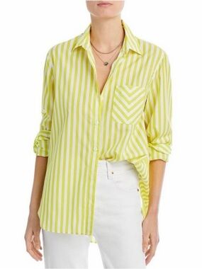 Rag and Bone Maxine Button Down Yellow and White Striped Shirt XS